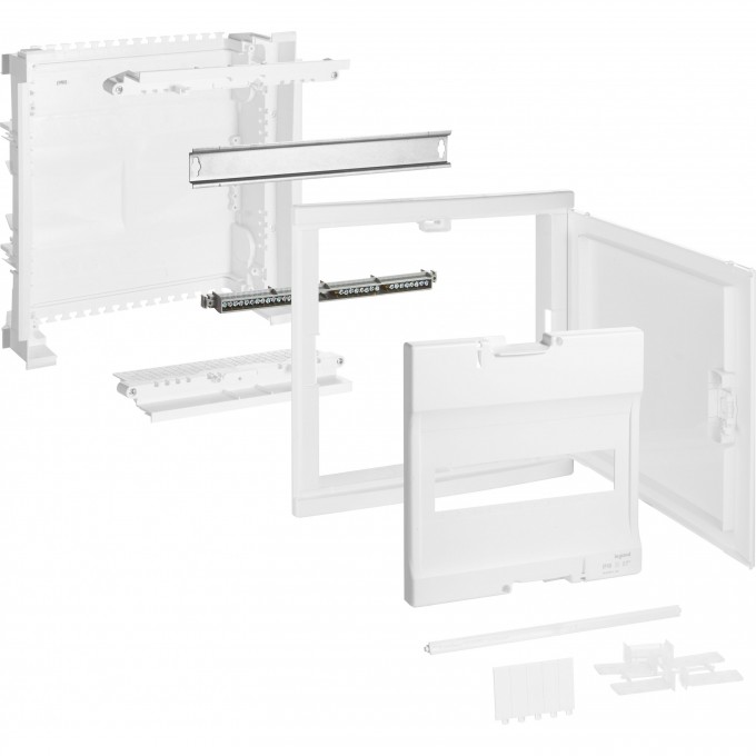 Щит встраиваемый LEGRAND Nedbox со скругленной дверью белой RAL 9010 1 рейка 12+2 модуля белый 001411