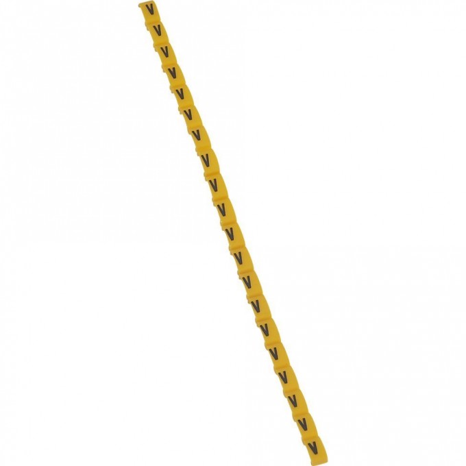 Маркер LEGRAND Duplix чёрная маркировка на желтом фоне заглавная буква V 038431