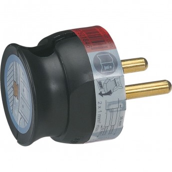 Вилка LEGRAND 2К серия Элиум 16 А ультраплоская пластик чёрный