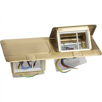 Выдвижной розеточный блок LEGRAND неукомплектованный IP 40 6 модулей латунь