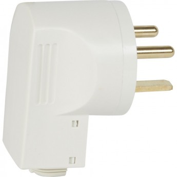 Вилка пластиковая LEGRAND 2К+З 20 А выход кабеля сбоку белый