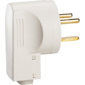 Вилка пластиковая LEGRAND 2К+З 32 А выход кабеля сбоку белый