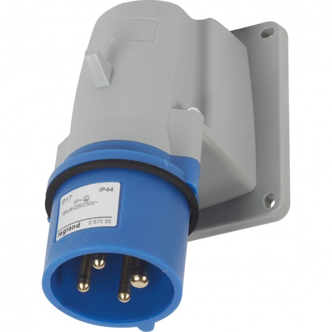 Накладная вилка LEGRAND P17 Tempra Pro IP 44 200/250 В 16 A 3К+З 057585