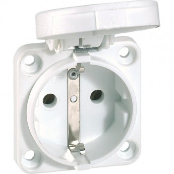 Встраиваемая розетка бытового назначения LEGRAND с уменьшенным фланцем P17 Tempra Pro немецкий стандарт со шторками синий