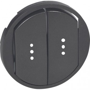 Лицевая панель LEGRAND Celiane выключатель/переключатель двухклавишный Кат. № 0 670 01/02/31/32 с подсветкой графит