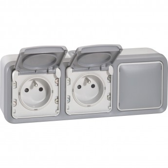 Трехместная монтажная коробка LEGRAND Программа Plexo серый 3 поста горизонтальная установка серый