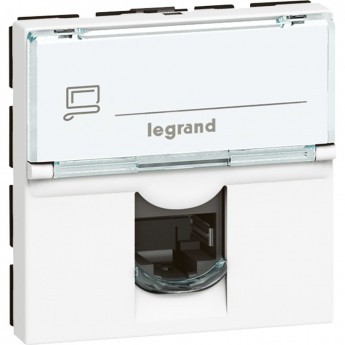 Розетка LEGRAND RJ 45 Программа Mosaic категория 6a STP 2 модуля белый