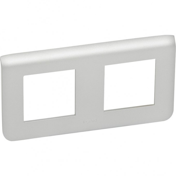 Рамка LEGRAND пластиковая горизонтальная Mosaic 2Х2 модуля Алюминий 079304