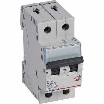 Автоматический выключатель LEGRAND TX³ 6000 6 кА тип B 2П 230/400 В 10А 2 модуля белый