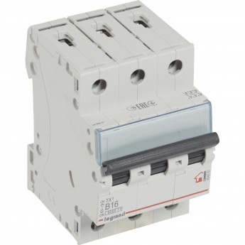 Автоматический выключатель LEGRAND TX³ 6000 6 кА тип B 3П 400 В 16А 3 модуля белый