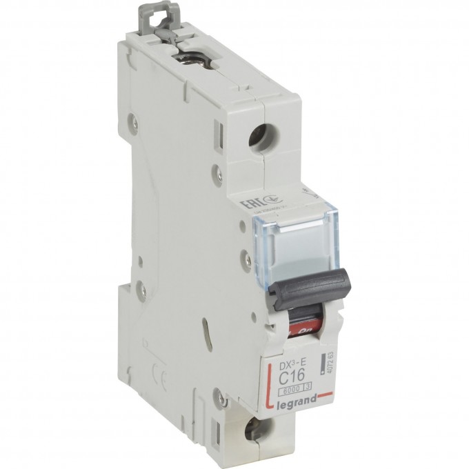 Автоматический выключатель LEGRAND DX³-E 6000 6 кА тип C 1П 230/400 В 16А 1 модуль белый 407263