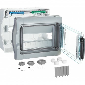 Щиток LEGRAND Plexo³ IP 65 IK 09 1 ряд 63 А 12 модулей серый