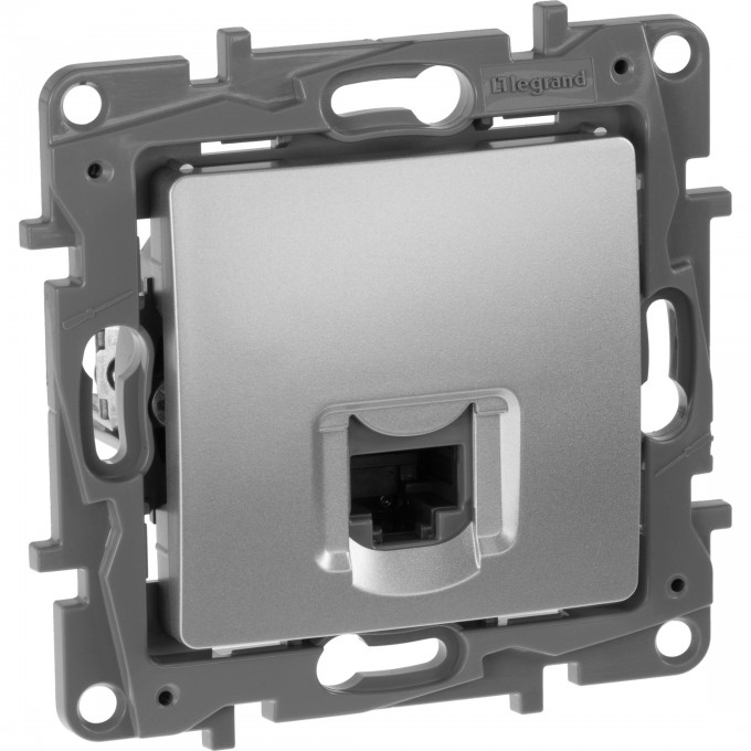 Розетка LEGRAND RJ45 категория 6 UTP Etika алюминий 672453