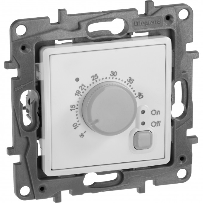 Термостат LEGRAND с внешним датчиком для тёплых полов Etika белый 672230