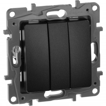 Выключатель LEGRAND Etika Plus трехклавишный 10 A 250 В антрацит