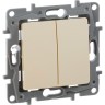 Выключатель/переключатель LEGRAND двухклавишный Etika Plus 10 A 250 В слоновая кость 672312