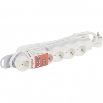 Многорозеточный блок LEGRAND 'Стандарт' 6 x 2К+З с кабелем длиной 5 м белый
