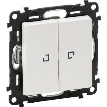 Выключатель LEGRAND Valena LIFE двухклавишный 10АХ 250В с подсветкой с лицевой панелью белый