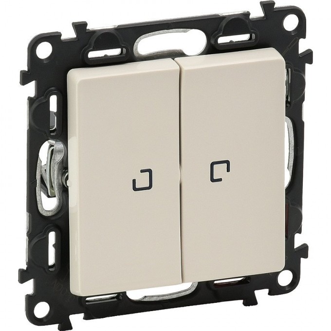 Выключатель LEGRAND Valena LIFE двухклавишный 10АХ 250В с подсветкой с лицевой панелью слоновая кость 752528