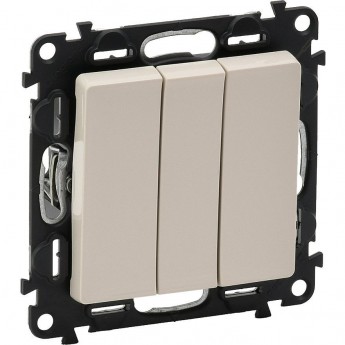 Выключатель LEGRAND Valena LIFE трехклавишный 10АХ 250В с лицевой панелью винтовые зажимы слоновая кость
