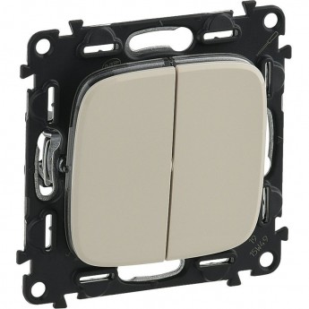 Выключатель Valena ALLURE двухклавишный 10А 250В с лицевой панелью безвинтовые зажимы слоновая кость