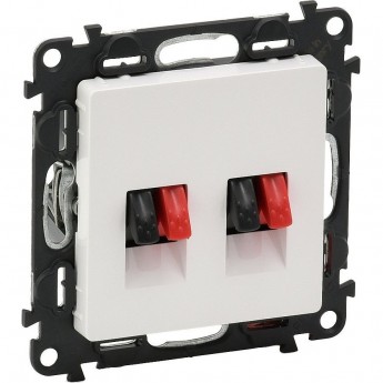 Аудиорозетка LEGRAND Valena LIFE с пружинными зажимами с лицевой панелью двойная белый Аудиорозетка LEGRAND Valena LIFE с пружинными зажимами с лицевой панелью двойная белый