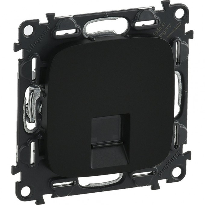 Розетка LEGRAND Valena ALLURE информационная одиночная RJ45 кат.5е UTP с лицевой панелью антрацит 753950