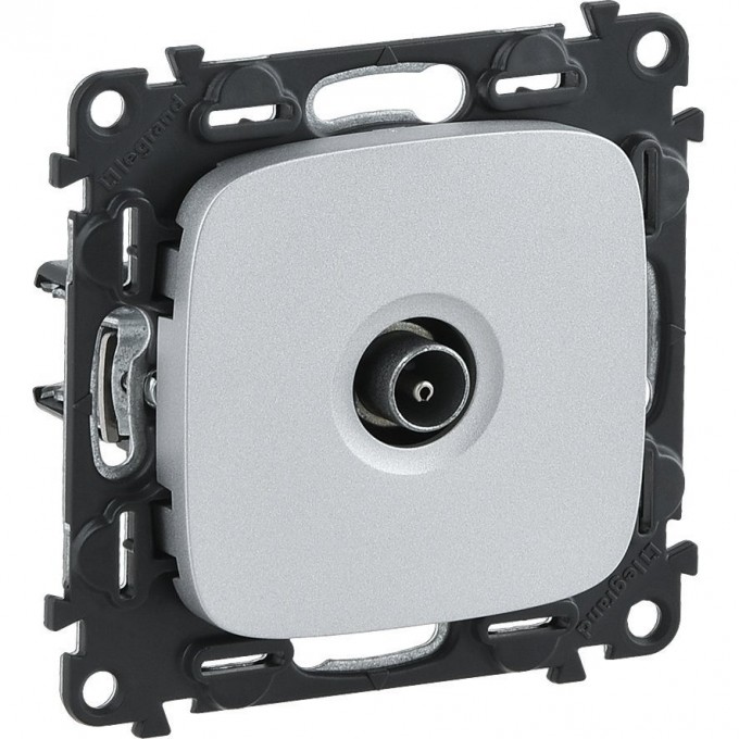 Розетка LEGRAND Valena ALLURE ТВ c топологией "звезда" 0-2400 МГц с лицевой панелью алюминий 753951