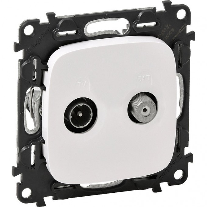 Розетка LEGRAND Valena ALLURE TV-SAT двухкабельная с лицевой панелью белая 753758