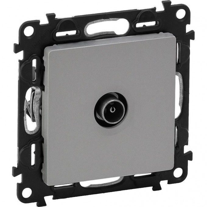 Розетка LEGRAND Valena LIFE ТВ проходная 1,5дБ/14дБ 0-2400 МГц с лицевой панелью алюминий 753661