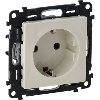 Силовая розетка Valena LIFE 2К+З 16А 250В с лицевой панелью безвинтовые зажимы слоновая кость