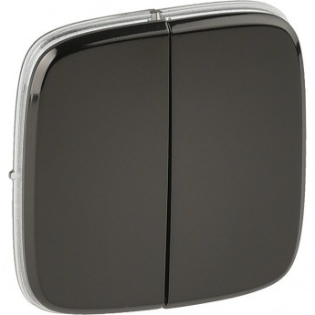 Лицевая панель LEGRAND Valena ALLURE для двухклавишного выключателя черная сталь Лицевая панель LEGRAND Valena ALLURE для двухклавишного выключателя черная сталь