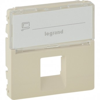 Лицевая панель LEGRAND Valena LIFE для одиночных розеток телефонных/информационных с держателем маркировки слоновая кость