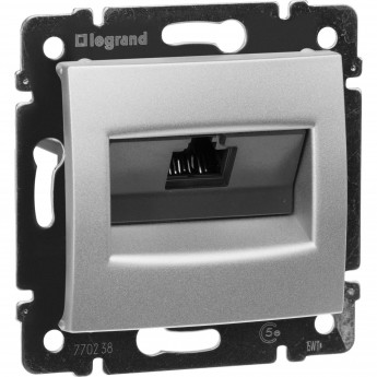 Информационная розетка LEGRAND Valena RJ45 категория 5e UTP 1 выход на винтах алюминий
