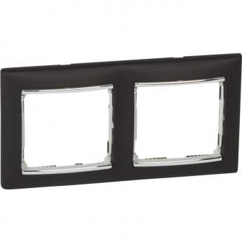 Рамка LEGRAND Valena 2 поста горизонтальный монтаж ноктюрн/серебряный штрих