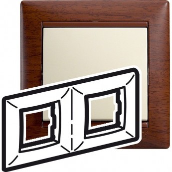 Рамка LEGRAND Valena 2 поста тонированное дерево
