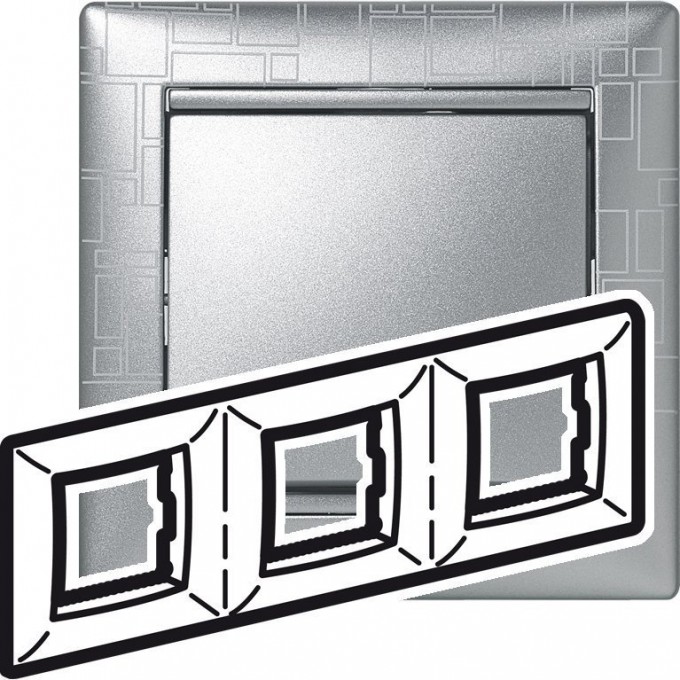 Рамка LEGRAND Valena 3 поста алюминий модерн 770343