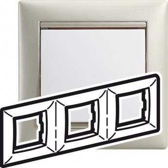 Рамка LEGRAND Valena 3 поста вертикальный и горизонтальный монтаж жемчужный