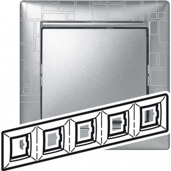 Рамка LEGRAND Valena 5 постов алюминий модерн