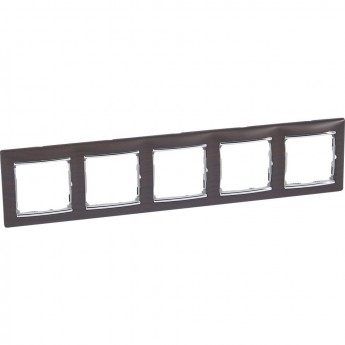 Рамка LEGRAND Valena 5 постов горизонтальный монтаж темное дерево/серебряный штрих