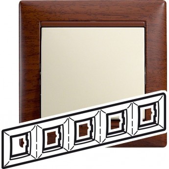 Рамка LEGRAND Valena 5 постов тонированное дерево