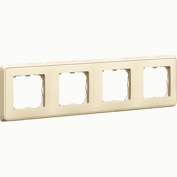 Рамка LEGRAND Cariva 4 поста горизонтальный/вертикальный монтаж слоновая кость 773754