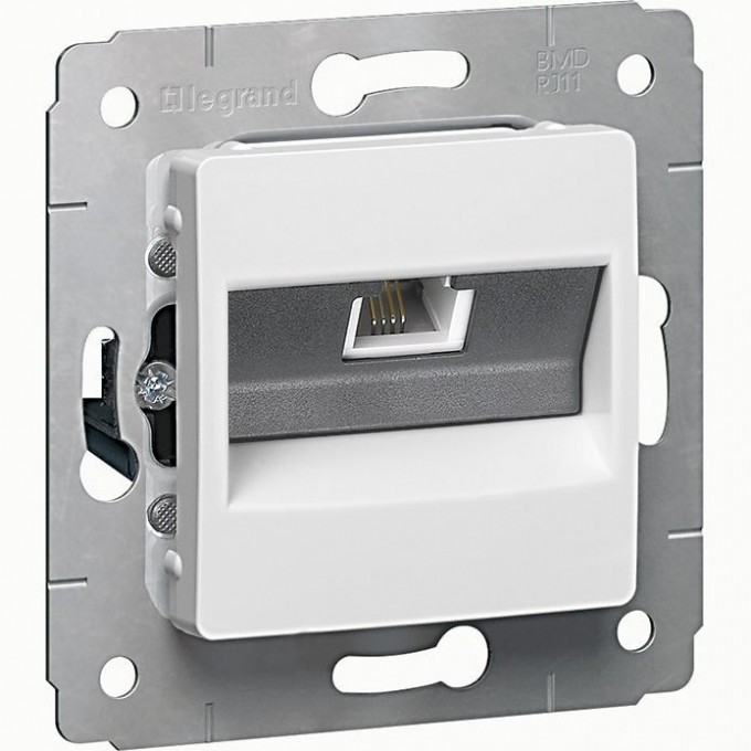 Телефонная розетка LEGRAND Cariva RJ11 4 контакта 1 выход белый 773638