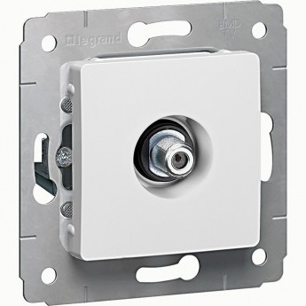 ТВ розетка LEGRAND Cariva тип F 14/1,5 дБ 2400 МГц белый