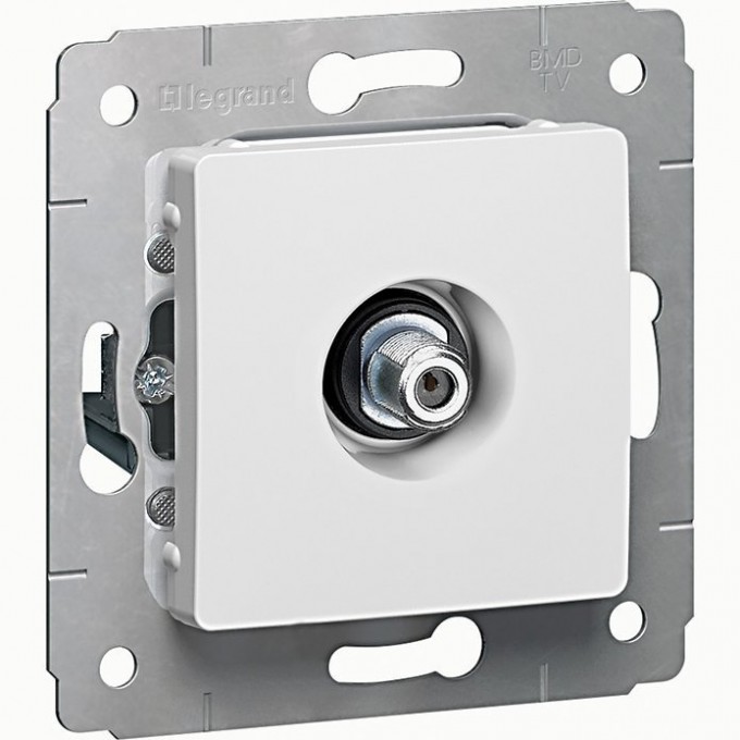 ТВ розетка LEGRAND Cariva тип F 14/1,5 дБ 2400 МГц белый 773699