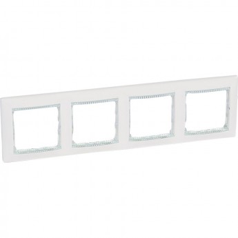 Рамка LEGRAND Valena 4 поста белый/кристалл