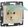 Розетка LEGRAND Valena IP 44 немецкий стандарт 2К+3 с крышкой и защитными шторками слоновая кость 774120