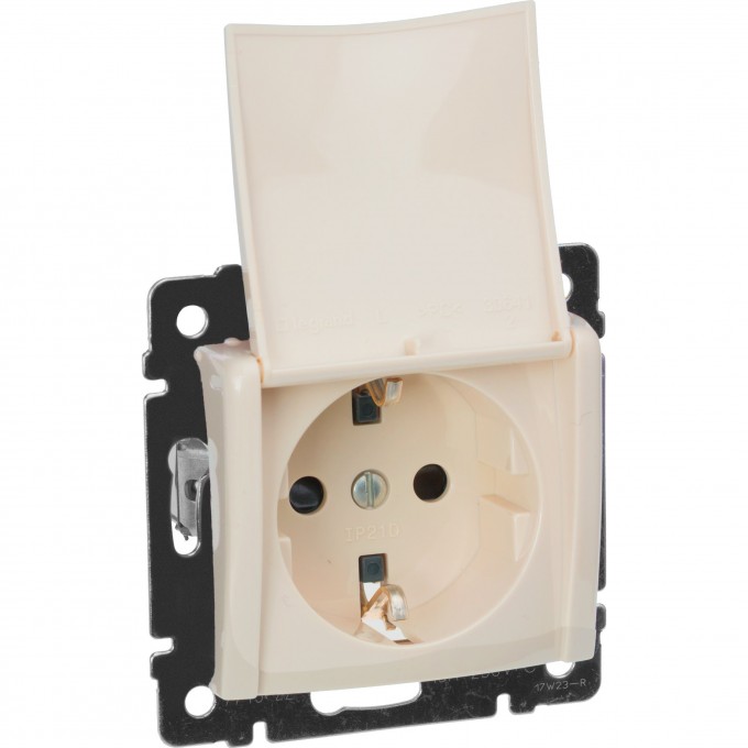 Силовая розетка LEGRAND Valena 2К+3 с откидной крышкой на винтах 10/16 А 230/250 В слоновая кость 774322