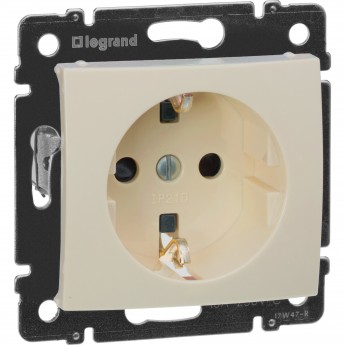 Силовая розетка LEGRAND Valena 2К+3 с защитными шторками на винтах 10/16 А 230/250 В слоновая кость