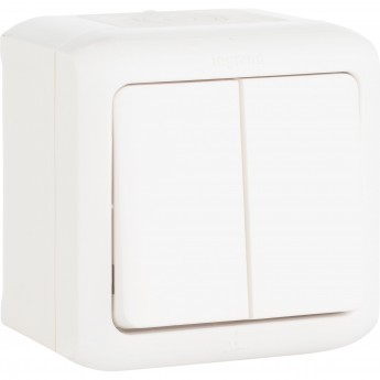 Двухклавишный переключатель LEGRAND на 2 направления 10 A 250 В Quteo IP 44 белый